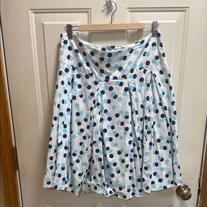 New York & Co High Waisted A-line Polka Dot Pleated Skirt size 8